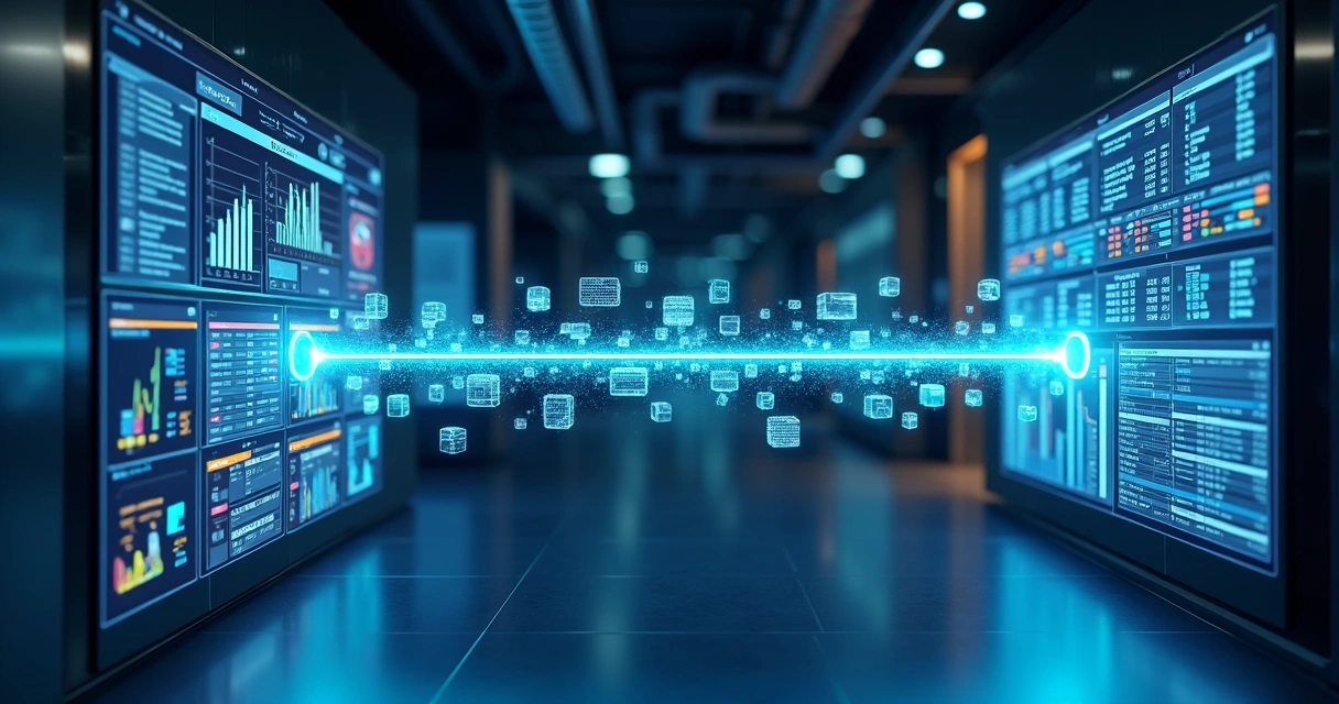 Esteira digital conectando aplicativo personalizado a sistema ERP corporativo