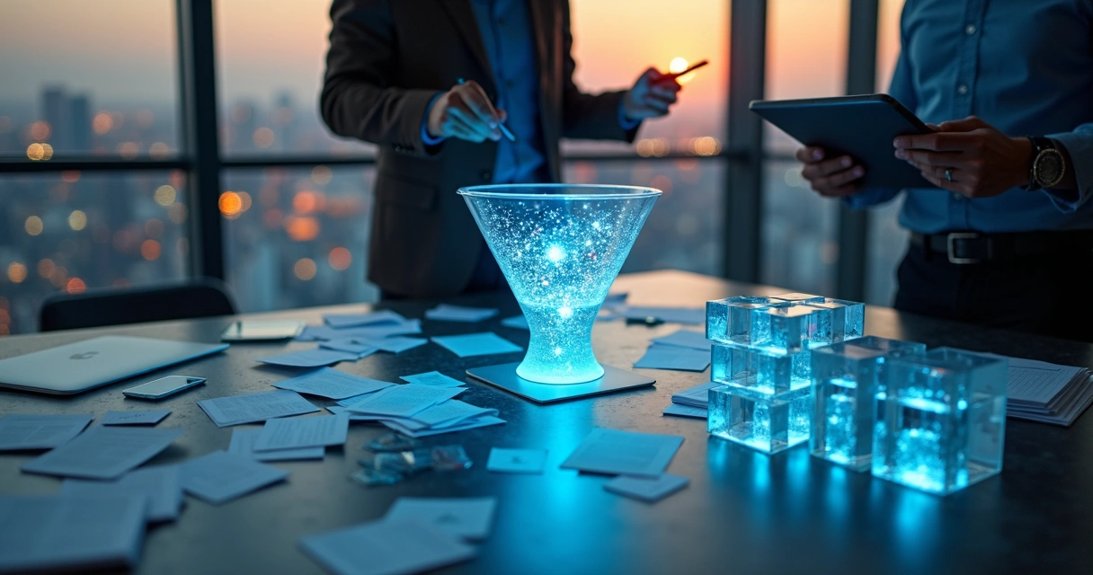 Funil de leads B2B com anúncios digitais conectando empresas